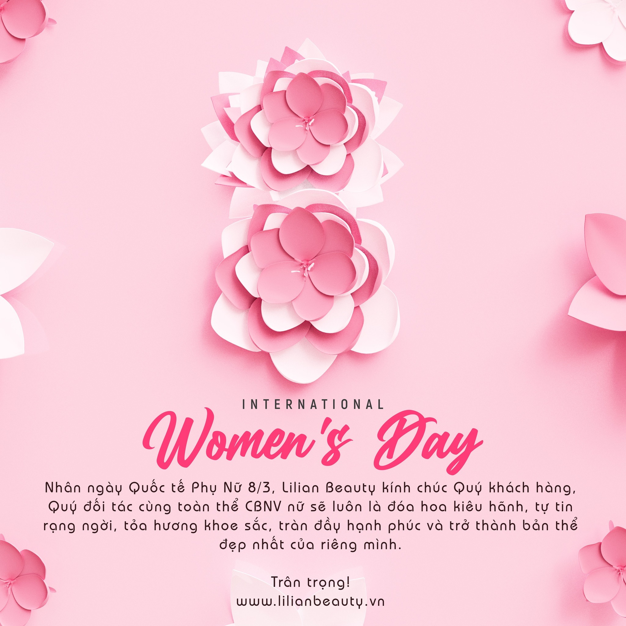 Lilian Beauty Gửi Đến Phái Đẹp Ngàn Lời Chúc Yêu Thương
